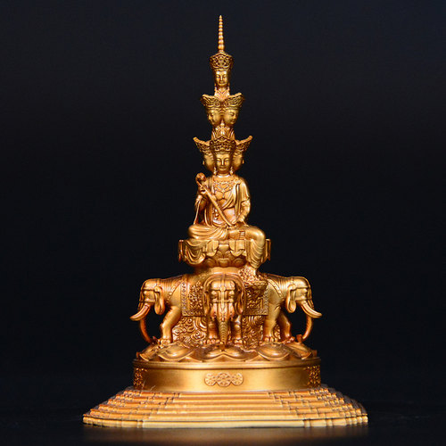 全铜峨眉山十方普贤菩萨圣象摆件