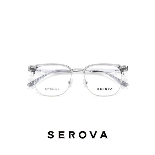 SEROVA施洛华眼镜框眼镜架眼睛框眉线半框SL975 可定制近视镜片