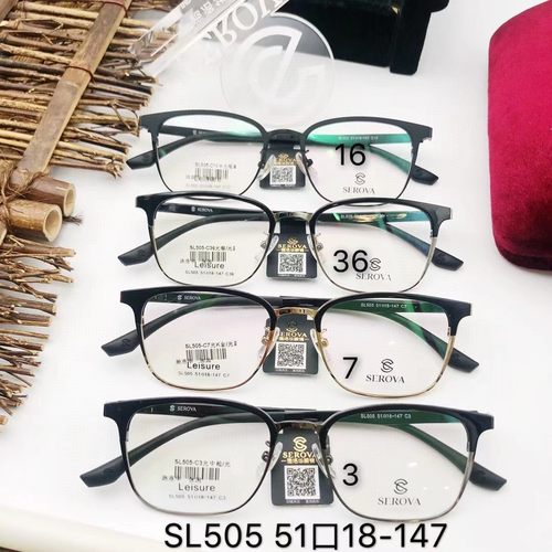 SEROVA施洛华眼镜框眼镜架眼睛框眉线半框 SL505可定制近视镜片