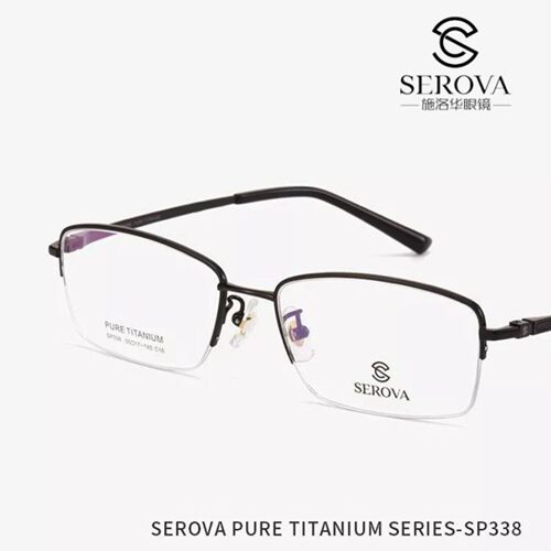 SEROVA施洛华眼镜框半框钛板眼镜架眼镜框sp338 可定制近视镜片