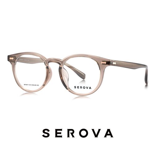 SEROVA施洛华眼镜框TR眼镜架眼睛框复古圆框SF877 可定制近视镜片