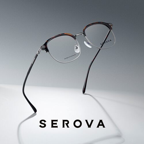 SEROVA施洛华眼镜框眼镜架眼睛框复古半框SF859可定制近视镜片