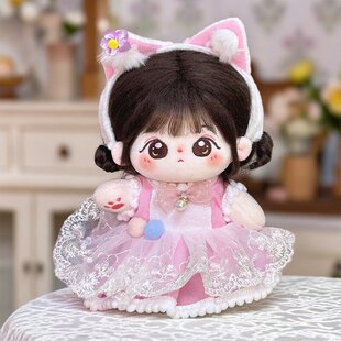 20cm棉花娃娃正常体娃衣可爱裙子原创公主裙子春天装猫咪衣服女娃