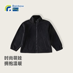 男童摇粒绒外套儿童秋冬2025新款内搭黑色童装户外上衣冲锋衣内胆
