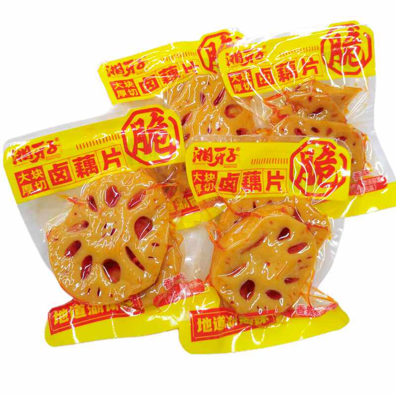 湘牙子卤藕香辣莲藕片散装麻辣素食黑鸭味藕块下饭菜解馋小吃零食