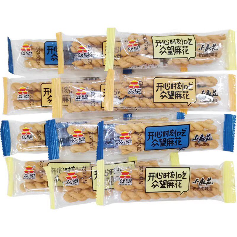 众望小麻花葱油奶油芝麻甜味散装500g小包装酥脆糕点休闲小吃零食