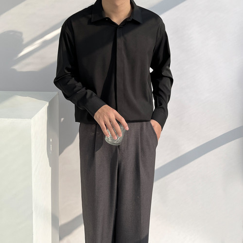 长袖男士衬衫轻熟风免熨烫高级感