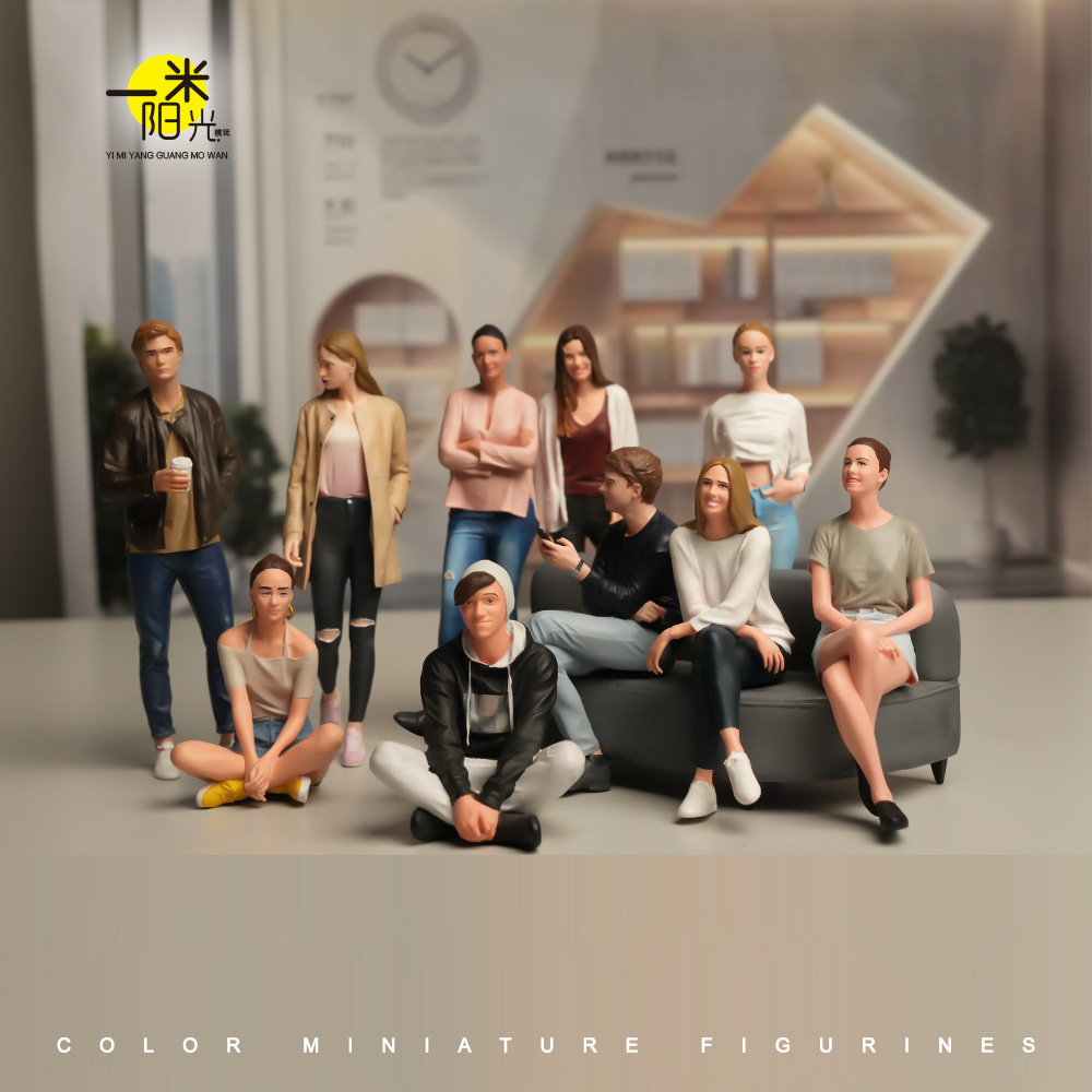 现货 1/18/24 男女组合系列 微缩场景模型搭配手工涂装小人偶