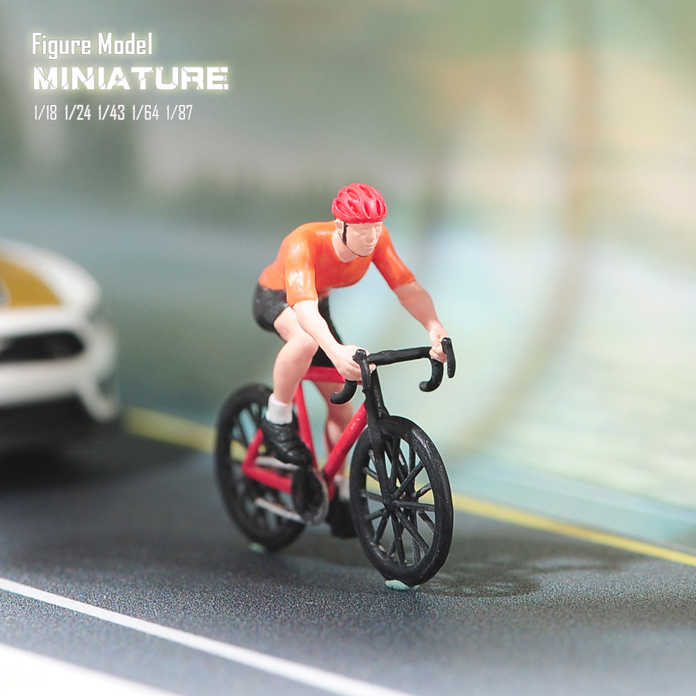 现货1/87 1/64 1/43 1/24 疯狂的赛车手自行车 涂装微缩人偶·
