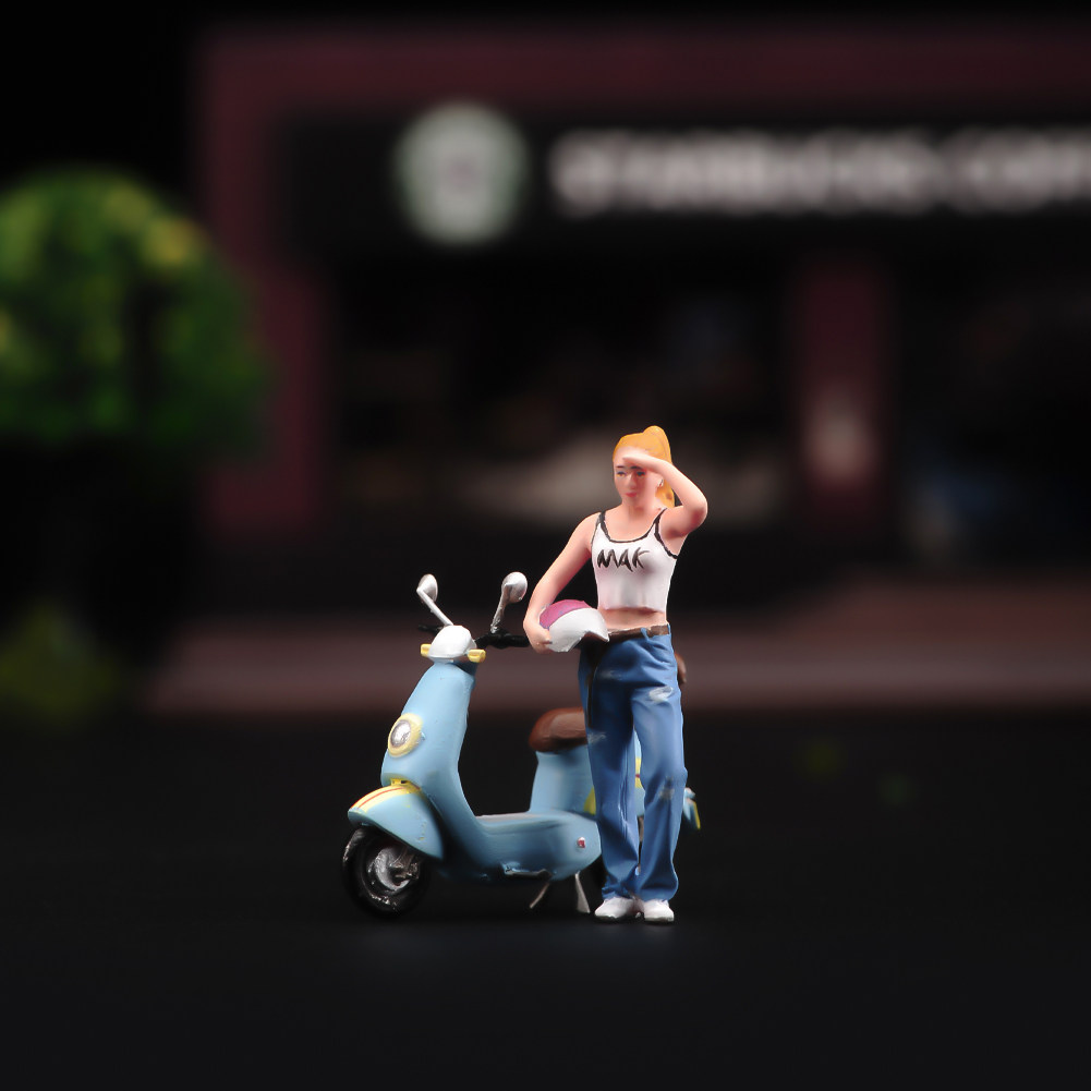 现货ANT 1/64 1/43 电车加活力女孩 微缩模型沙盘手办树脂小人偶