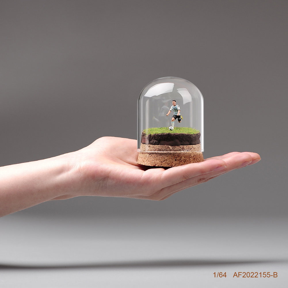 现货1/64 球星 C罗 足球 地台沙盘手办树脂小人偶微拍摆件