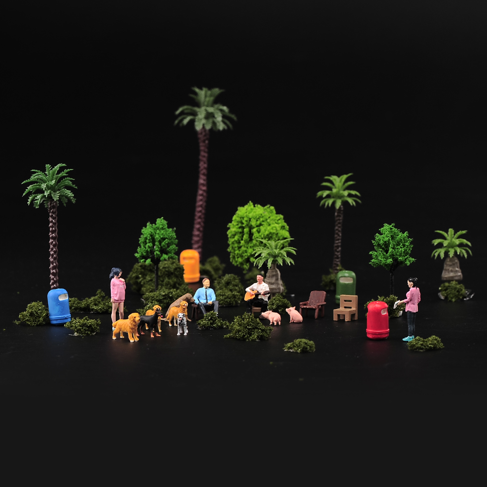 现货1/64 小动物场景搭配道具 微缩模型沙盘手办树脂小人偶微拍摆