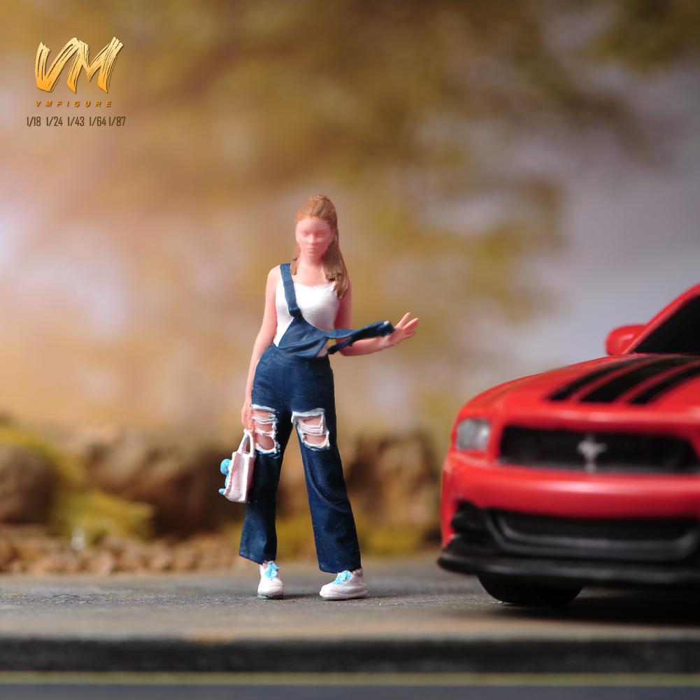 现货 1/18/24/43/64/87可爱逛街女孩 微缩模型场景小人偶摆件道具