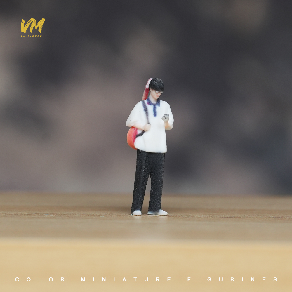 现货 1/64 青春阳光男帅哥 微缩场景模型搭配3D彩色打印摆件