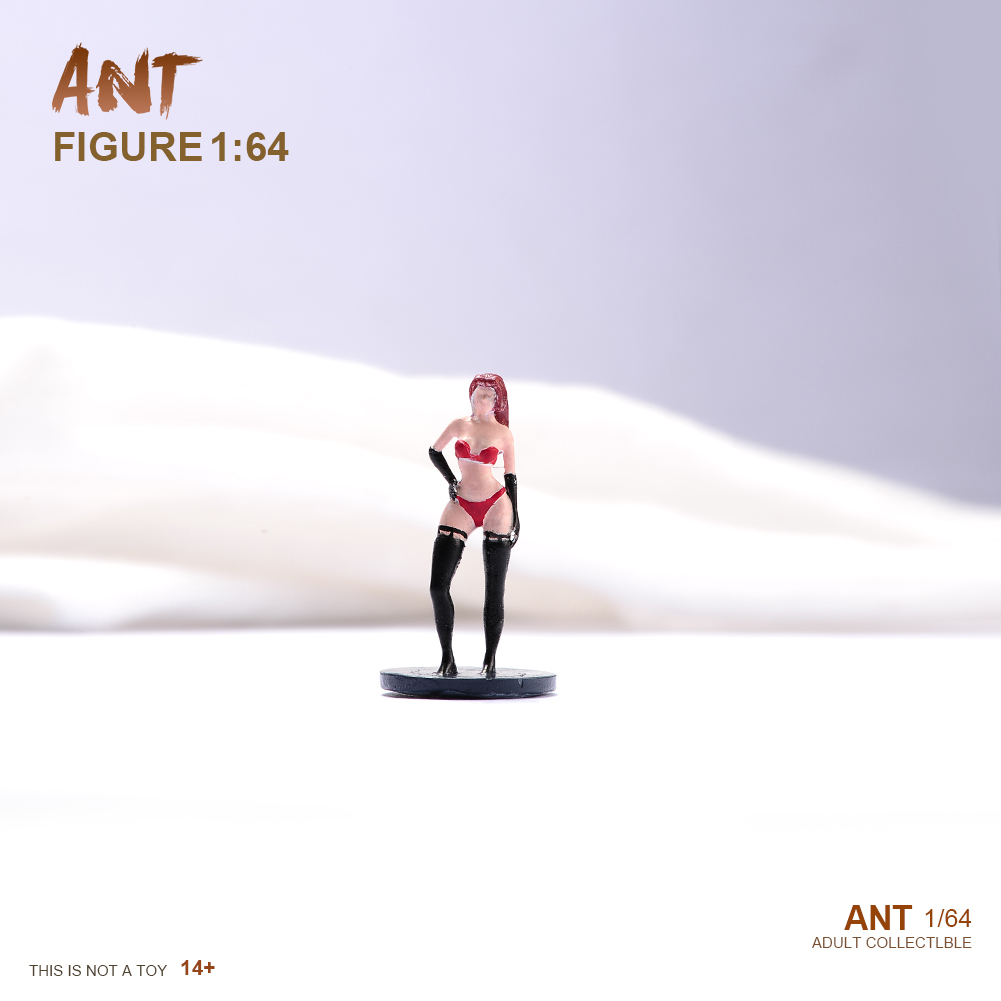 1/64性感黑丝女郎树脂小人偶摆件