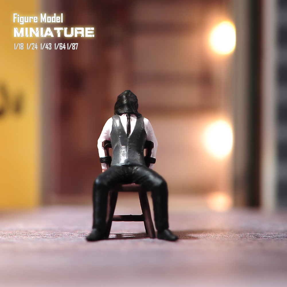 现货1/87 1/64 1/43 1/24 带头套肉票人质 涂装微缩模型手办场景