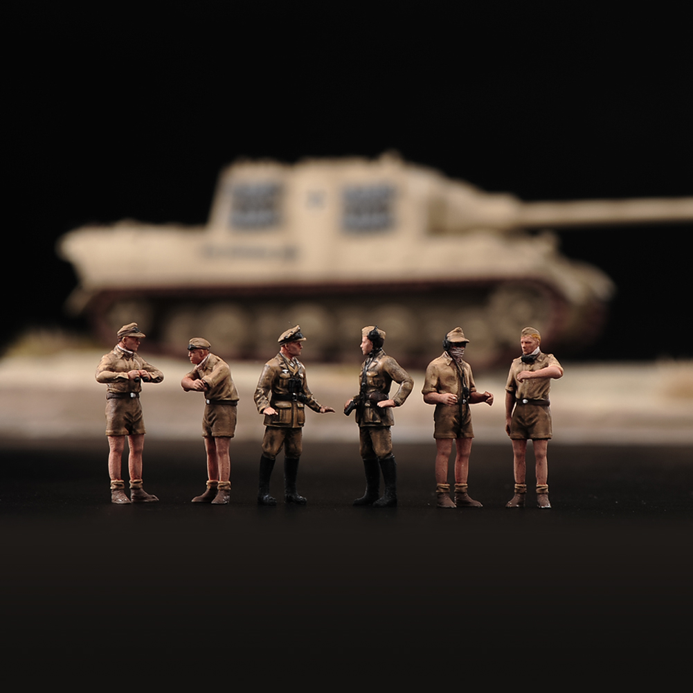 现货ANT 1/35 1/72 做旧款非洲军团6人组微缩模型沙盘树脂小人偶