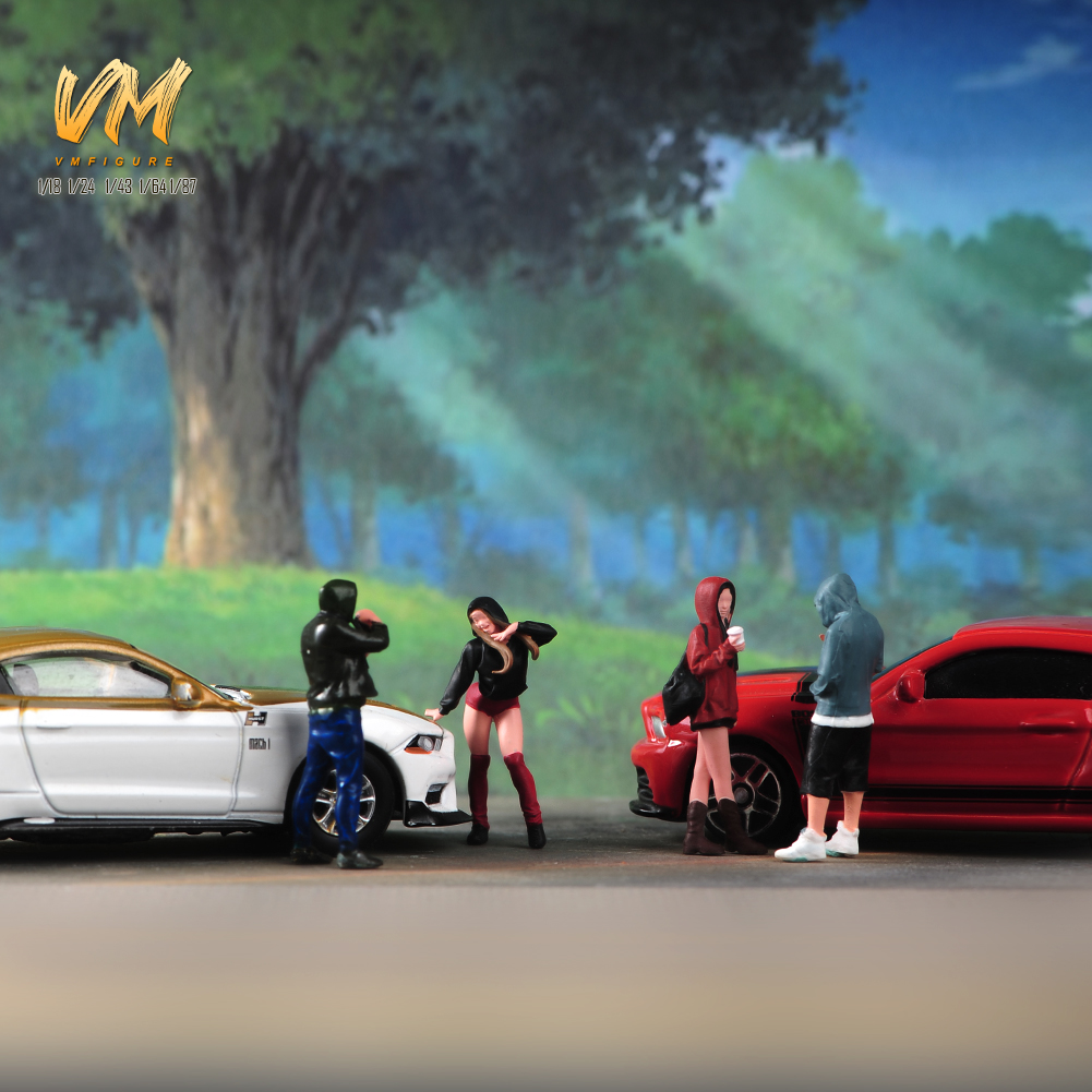 现货1/64 卫衣青年组合微缩场景微拍摄影车模型手办小人偶