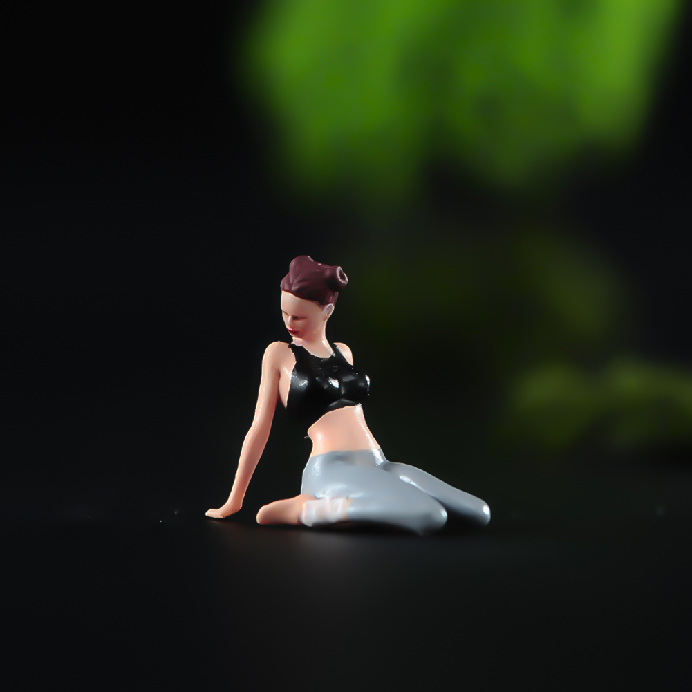 ANT 1/64 1/43 性感瑜伽健身女孩 微缩模型沙盘手办树脂小人微拍
