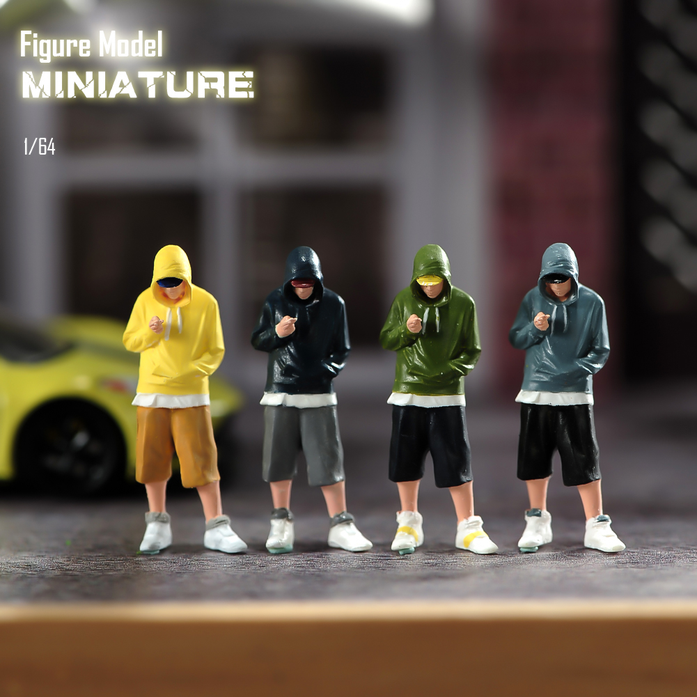 1/64卫衣带帽男孩树脂小人偶