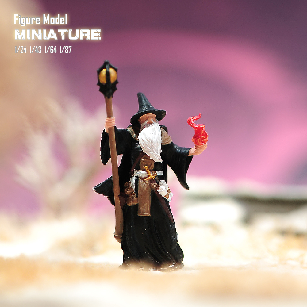 现货1/87 1/64 1/43 1/24  魔法巫师 涂装微缩模型手办场景人偶