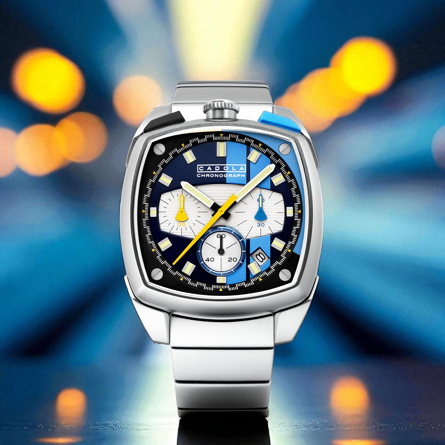 CADOLA复古牛头赛车计时手表