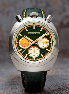 CADOLA牛头计时复古石英手表1058皮带夜光防水男士