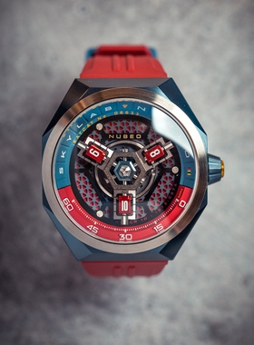 NUBEO天空实验室卫星概念自动机械腕表6083限量版橡胶带夜光防水