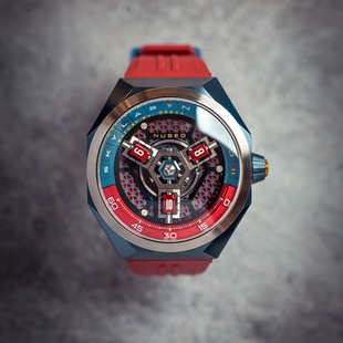 NUBEO天空实验室卫星概念自动机械腕表6083限量版 橡胶带夜光防水