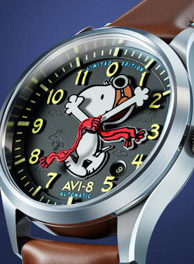 2026新版|英国AVI8史努比联名胶囊限量版手表夜光防水