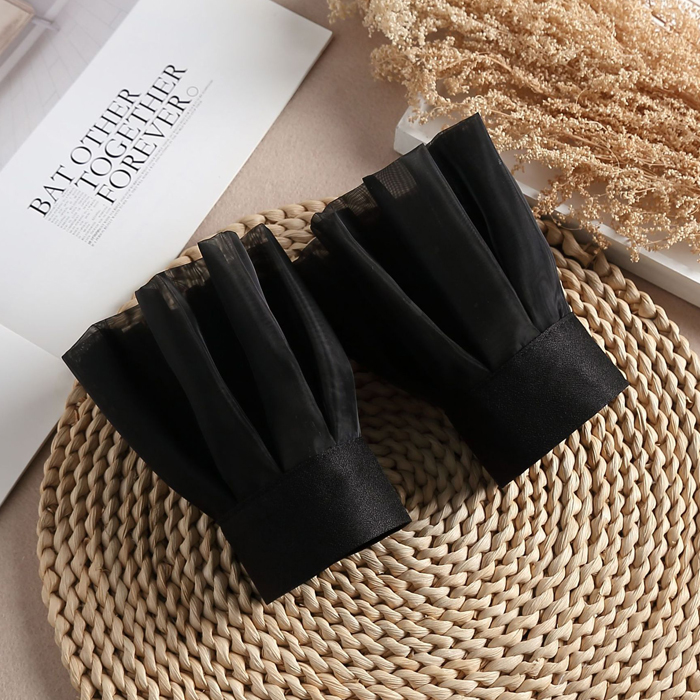 百褶歐根可脫卸美甲拍照假袖口