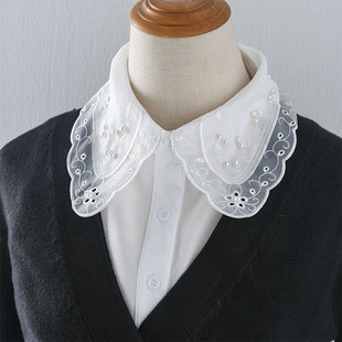 秋冬配卫衣毛衣假衣领雪纺衬衣领钉珠假领子女式打底衬衫百搭假领