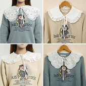 韩版 2021新款 春夏女士外搭系带假领子花边假衣领 饰披肩 荷叶边装