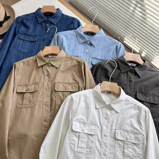 衬衫 牛仔工装 长袖 水洗空调衫 479579 AMDQ 外套通勤休闲480004 女装