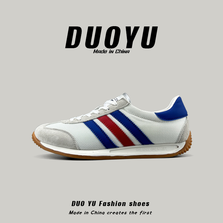 欧洲站奢侈外贸男春秋真皮百搭小众时尚休闲阿甘鞋轻便运动慢跑鞋