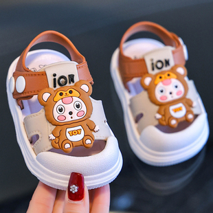 可水洗小孩宝宝防滑防踢尿不湿包头学步鞋 儿童凉鞋 男女童夏洞洞鞋