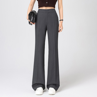 裤 灰色裤 子 百搭西装 宽松垂感休闲修身 子直筒裤 女高腰显瘦2025新款