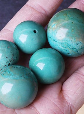 大号高瓷菱镁矿绿松石散珠圆珠子手串单珠隔珠配珠星月菩提配饰