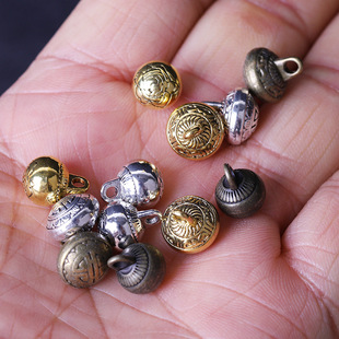藏银纽扣福字合金圆珠三通复古风旗袍扣子唐服饰吊坠吊扣散珠配件