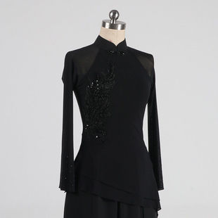 古典舞纱衣民间舞蹈练习秧歌服胶州女上衣艺术艺考黑基训演出定制