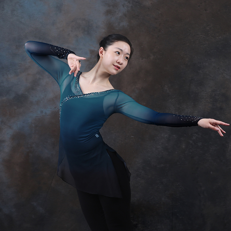 古典舞蹈服上衣飘逸练功露背渐变