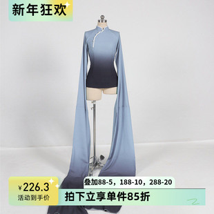 水袖练功舞蹈服成人古典舞练习演出服戏曲表演艺考服甩袖上衣定制