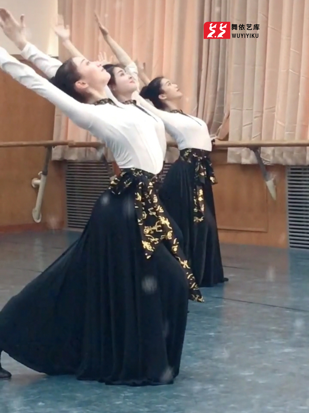 蒙族舞蹈服装舞依艺库棉麻大摆裙