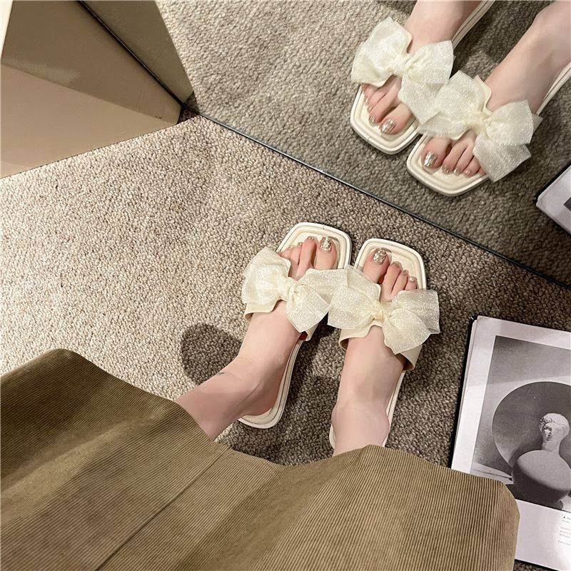 法式仙女风平跟凉拖鞋夏季高颜值闺蜜女士外穿百搭防滑沙滩凉鞋女