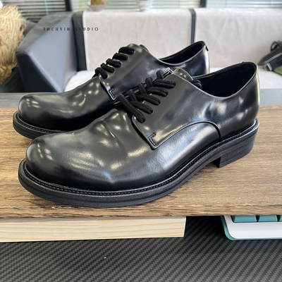 意式 品感马臀皮沿条复合实木皮软底男士皮鞋 男休闲复古德比皮鞋