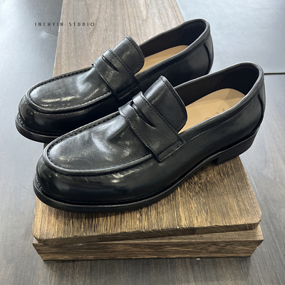 意式手工 植鞣马皮沿条工艺皮底男士乐福皮鞋 男休闲套脚皮鞋