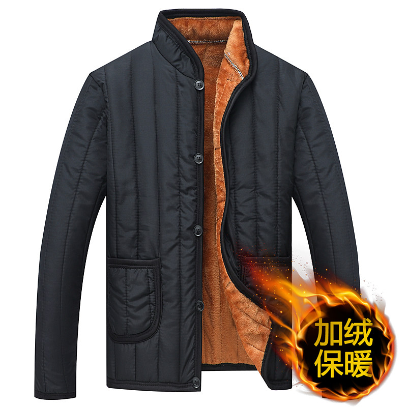 WINTER MIDDLE-AGED MALE STAND-UP COLLAR PILE THICKENED COTTON CLOTHES DAD PADDED JACKET OLD MAN INNER TANK MIDDLE-AGED AND ELDERLY THERMAL UNDERWEAR MAN