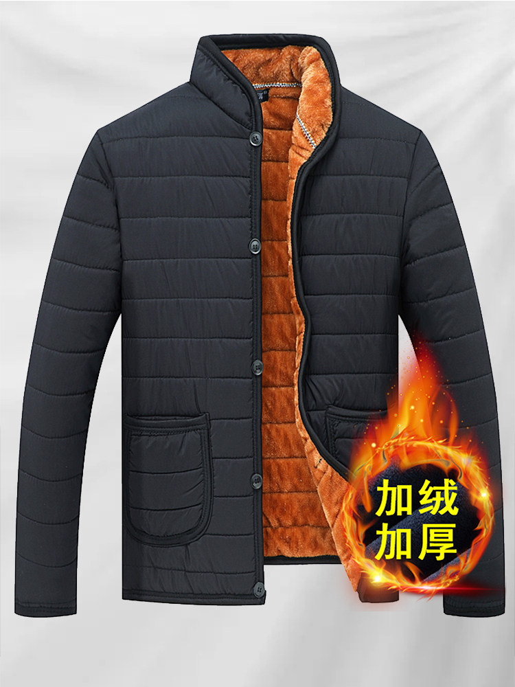 WINTER MIDDLE-AGED MALE VELVET THICKENED COTTON JACKET DAD COTTON CLOTHES MIDDLE-AGED AND ELDERLY COAT GRANDFATHER LINER OLD MAN CLOTHES MAN