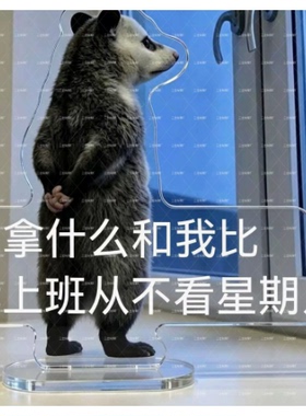 可爱爆款负鼠表情包亚克力立牌治愈办公卧室装饰桌面摆件饰品礼物