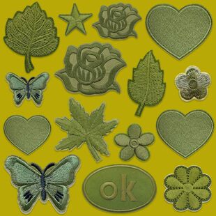 自粘橄榄绿衣服夹克装饰修破洞刺绣补丁贴布贴桌布床单窗帘修补贴